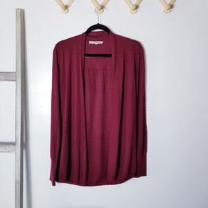 LOFT BURGUNDY CARIDGAN SIZE MEDIUM